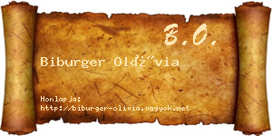 Biburger Olívia névjegykártya